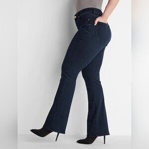 Express Barely Boot Jeans Women’s Size 12L Dark Wash Mid Rise Stretch 35” Inseam